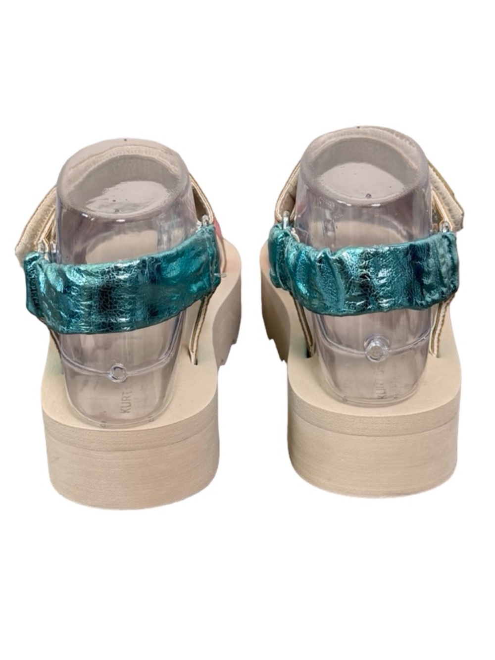 Kurt Geiger London Mini Orion Sandals Size 2 Rainbow Metallic Platform - Picture 4 of 11